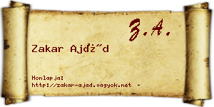 Zakar Ajád névjegykártya
